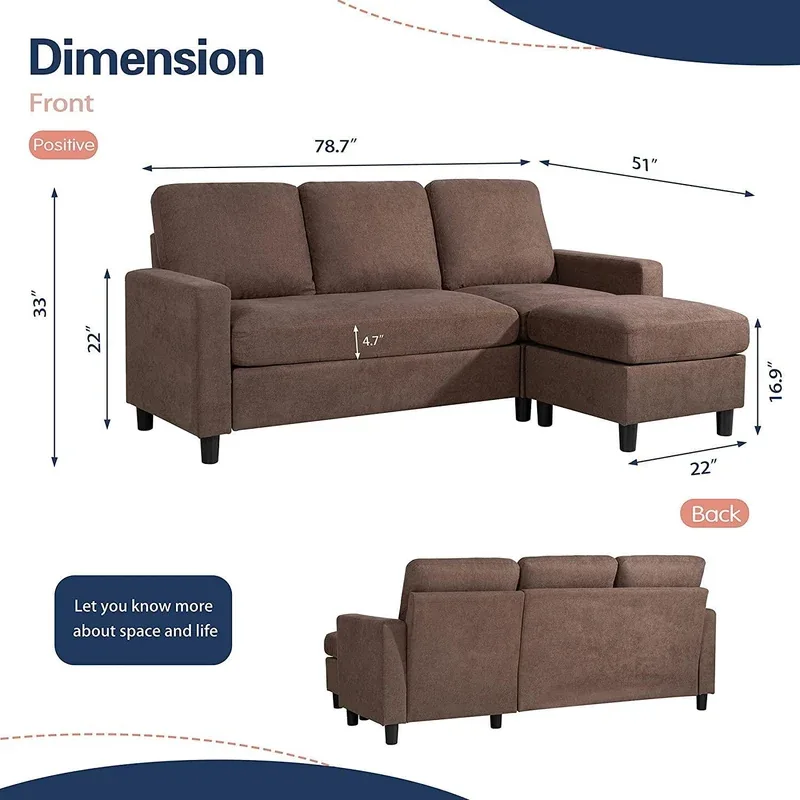 Belmont 3 Seater Vegan Leather Sofa (Endura, Brown) - image 3