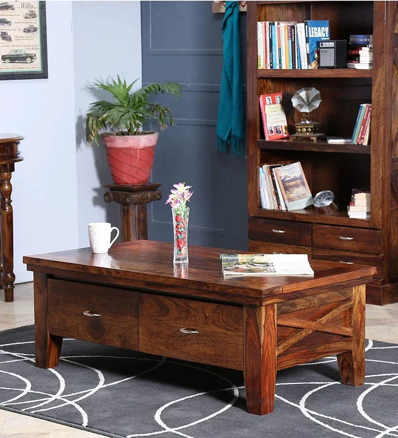 Wooden Handmade Solid Sheesham Wood Coffee Table