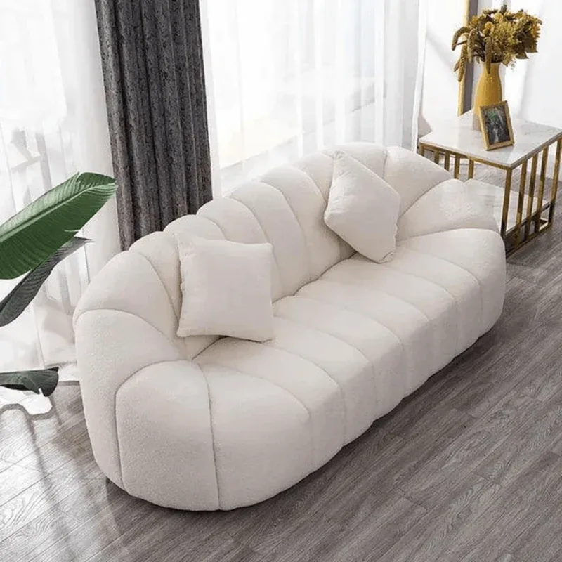 3 Seater Fabric Sofa (Elara, Off White) - image 3