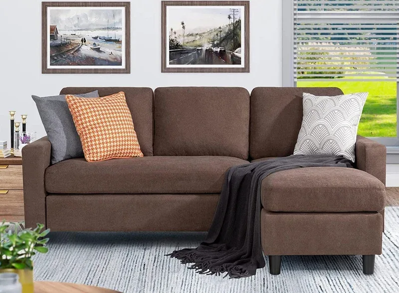Belmont 3 Seater Vegan Leather Sofa (Endura, Brown)