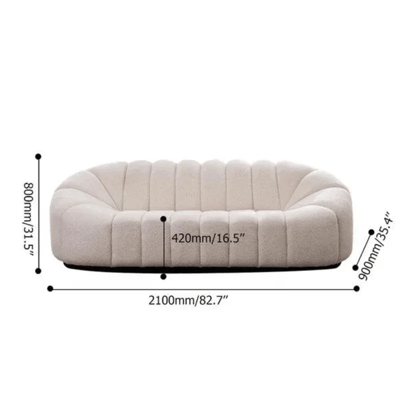 3 Seater Fabric Sofa (Elara, Off White) - image 5