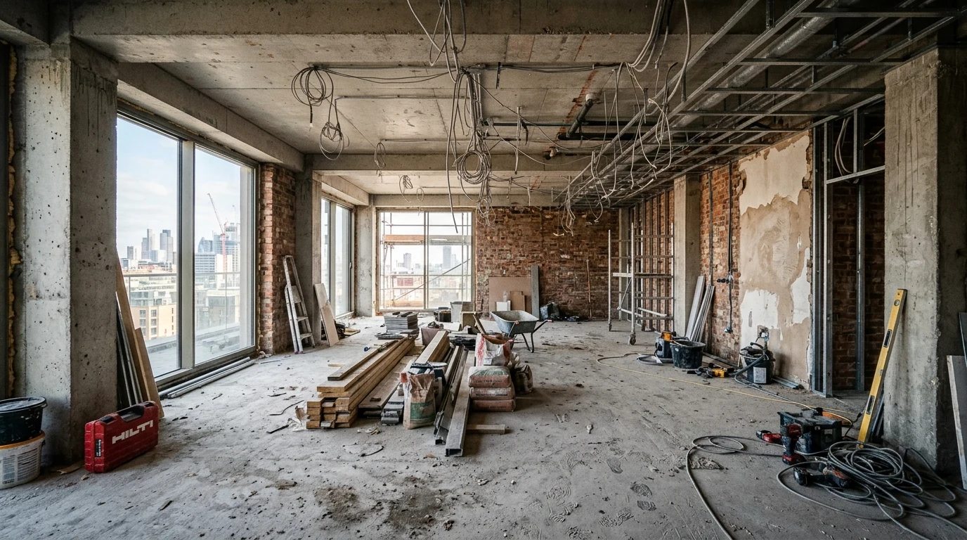 Before: Raw Concrete Shell to Curated Architectural Living Salon